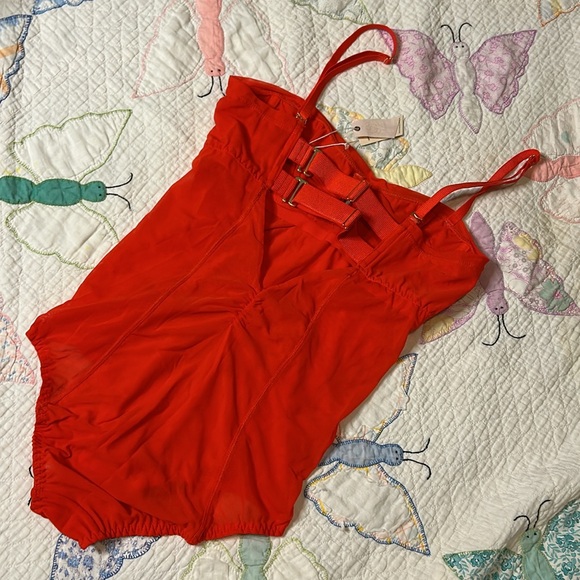 NWT Under The Wire Bodysuit In Blood Orange - Picture 5 of 5